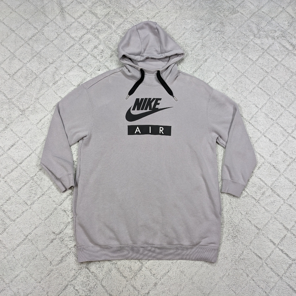 Nike Air Hoodie Dress Women's Small Gray Oversized Fit Side Pockets